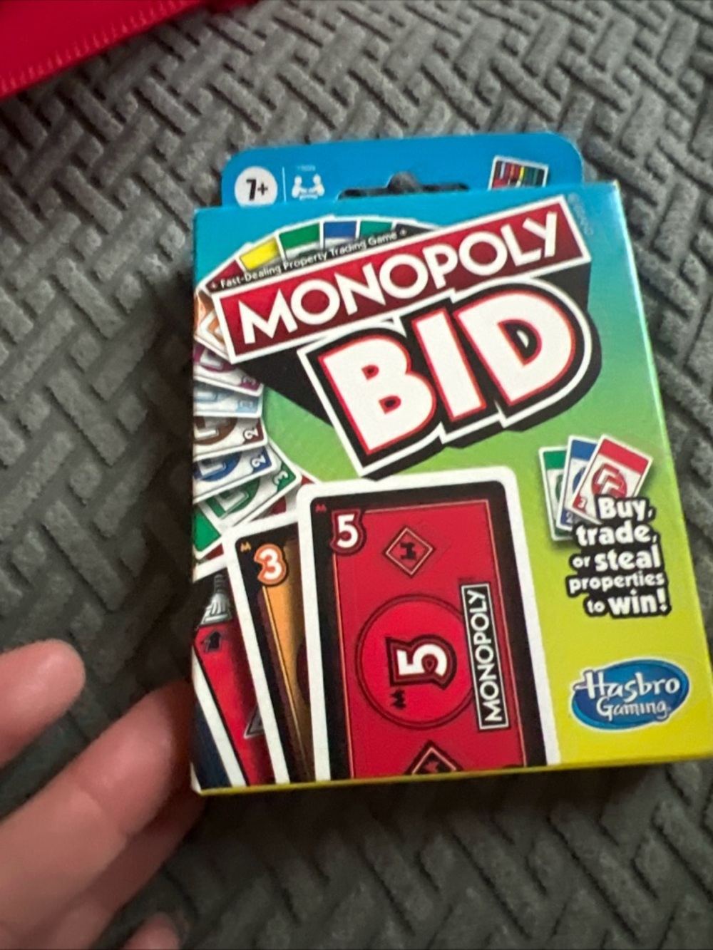 Hasbro Monopoly Bid Card Game - Open Box